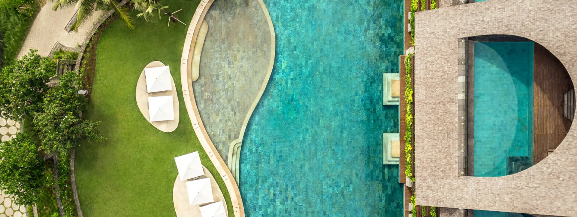 COMO CANGGU pool view aerial